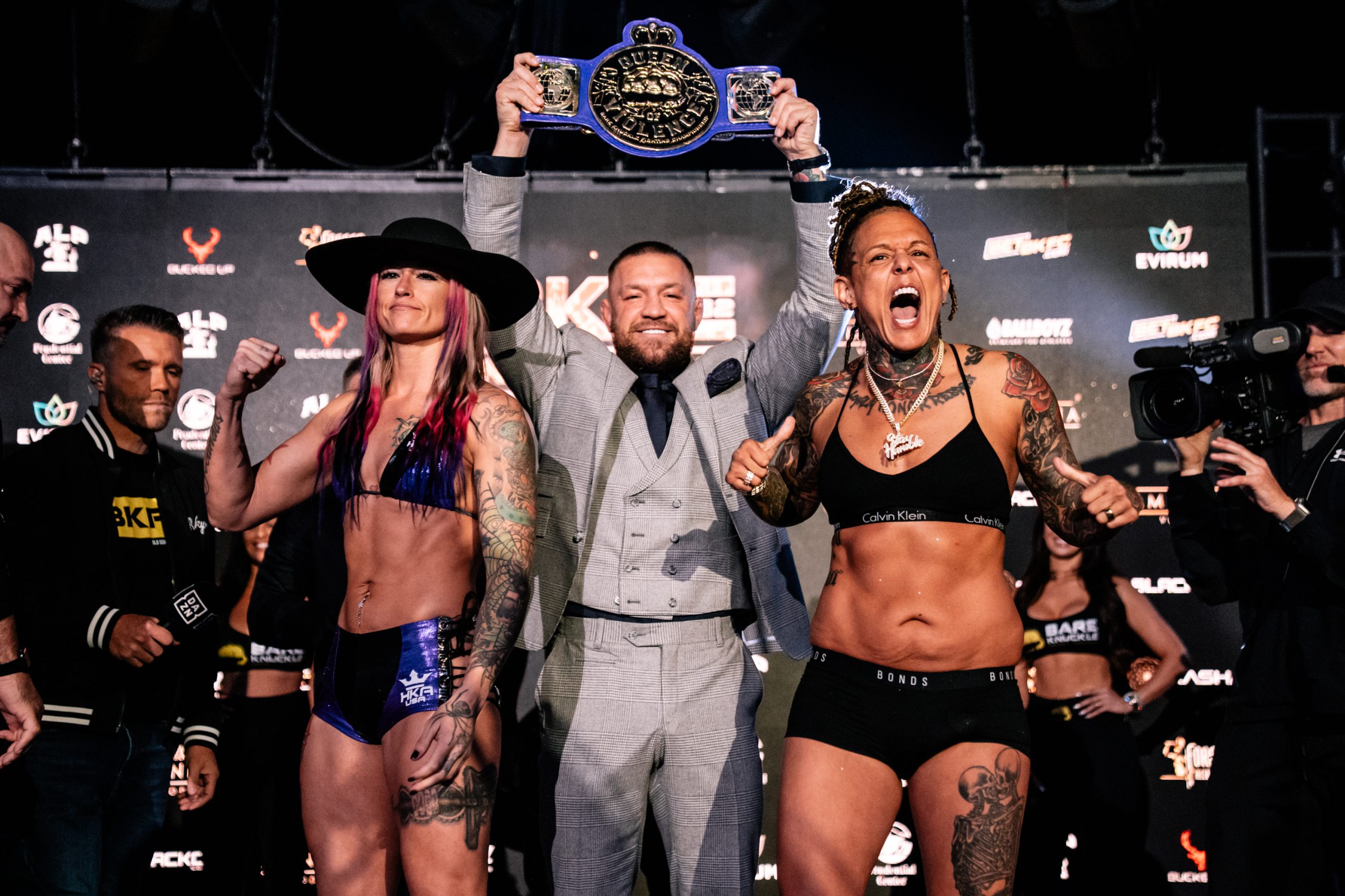 Ferea  vs Borgia weigh-in photo BKFC 82. 