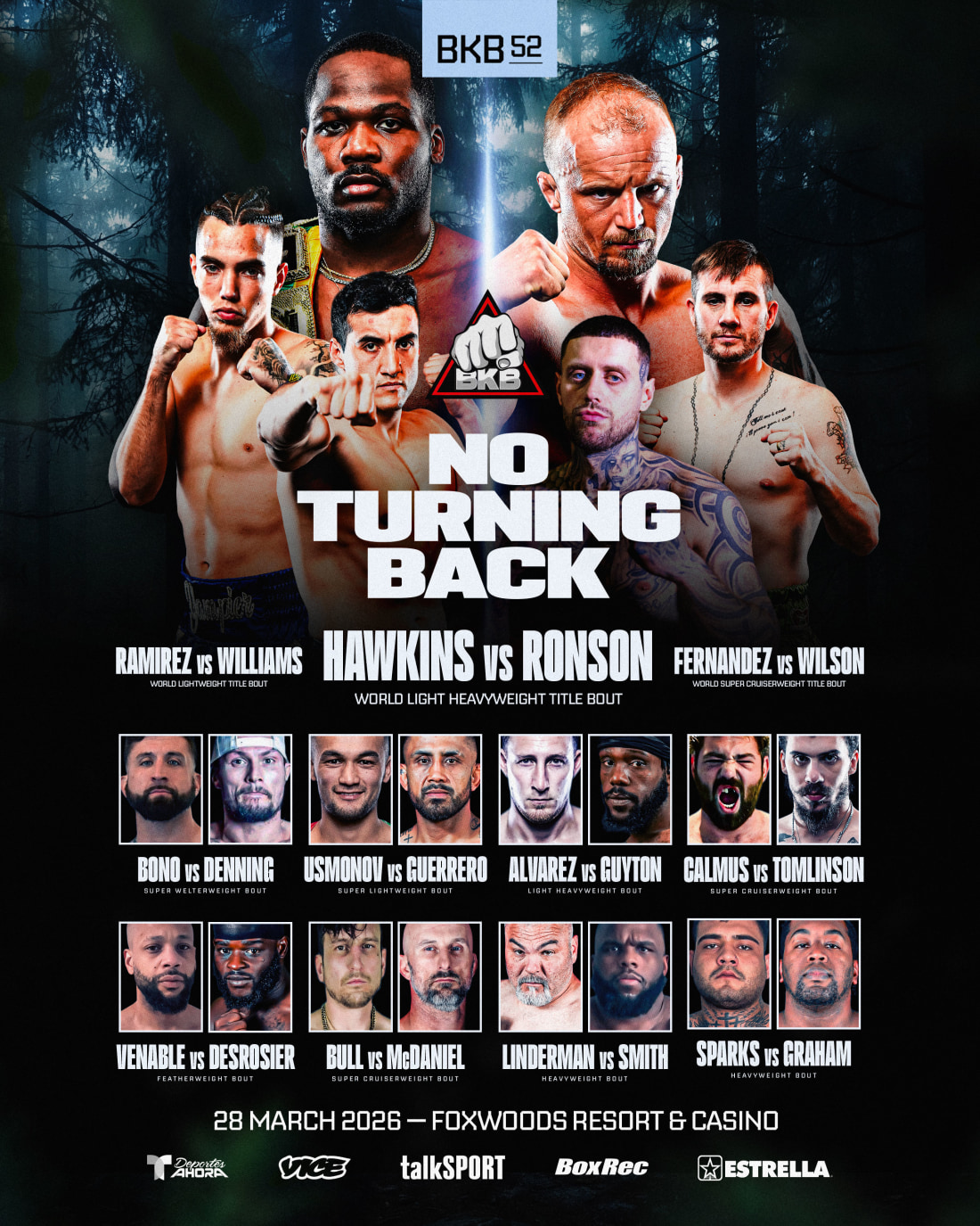 BKB 52 Fight Card Poster